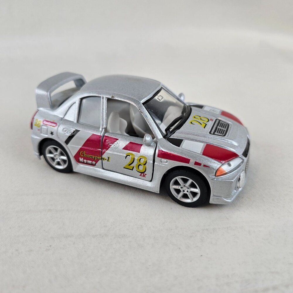 Kinsfun 3 Turbo Racer Pullback Die-Cast Toy Car Kintoy Champion 5” Turbo Grey